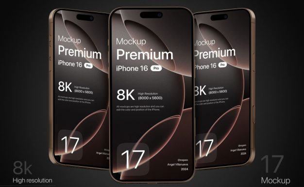 2024年蘋果16手機APP界面UI展示PS樣機，模板含fig格式，一共6.7個G的高品質(zhì)素材